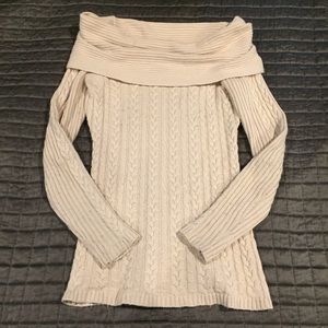Cowl neck/ off the shoulder sweater
